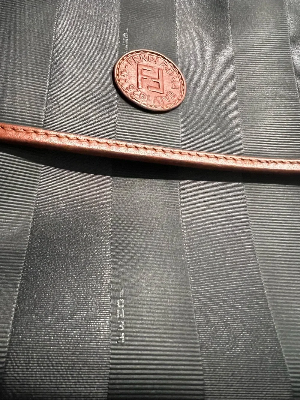 Vintage Fendi Pequin Striped Flap Shoulder/Crossbody Bag